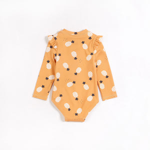 6yrs Pineapples on Sunset Long Sleeve One-Piece Swimsuit