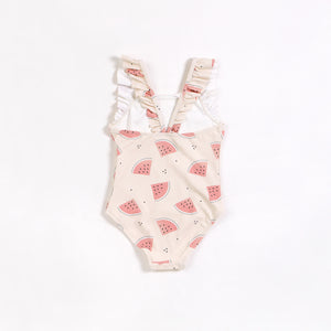6Xyrs - Watermelons on Crème One-Piece Swimsuit