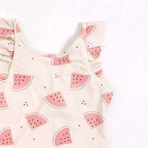 6Xyrs - Watermelons on Crème One-Piece Swimsuit