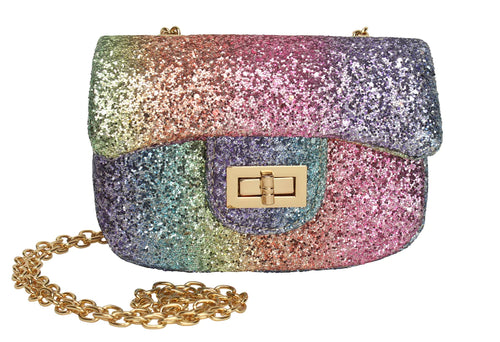 Little Girls Rainbow Glitter Handbag