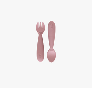 EZPZ Mini Utensils Fork & Spoon Set - Blush
