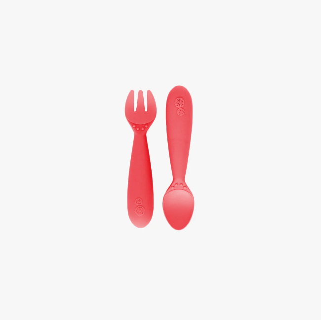 Mini Utensils by ezpz / Sensory Silicone Fork & Spoon for Toddlers