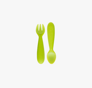 EZPZ Mini Utensils Fork & Spoon Set - Lime