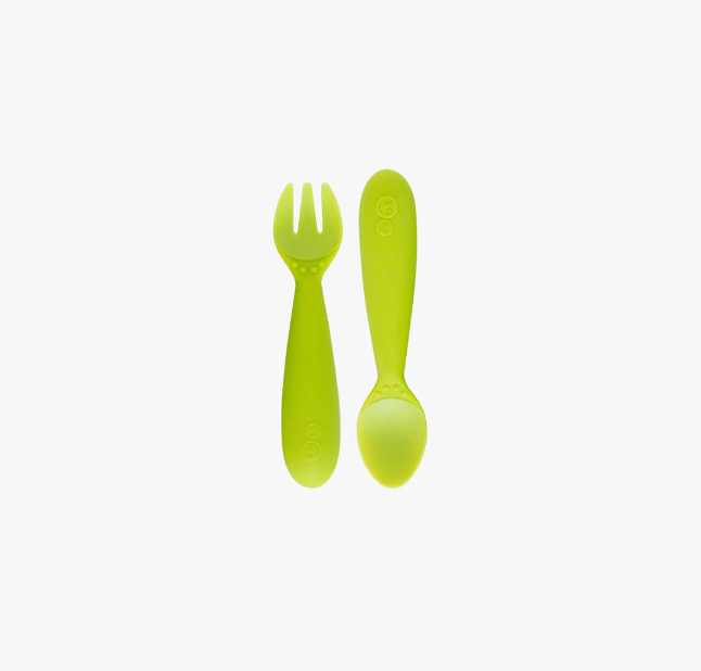 EZPZ Mini Utensils Fork & Spoon Set - Lime – Droplets.