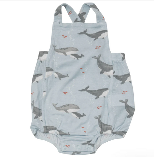 6-12mos, 18-24 - Grey Whales Bamboo Retro Sunsuit