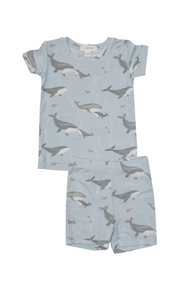 Grey Whales Bamboo Short Sleeve Lounge Wear Pajama Set