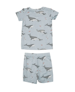 5yrs - Grey Whales Bamboo Short Sleeve Lounge Wear Pajama Set