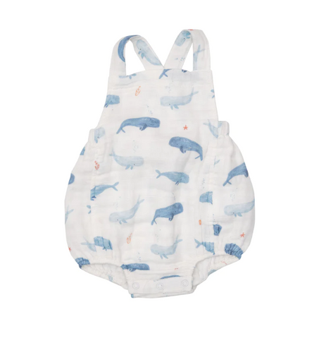 Organic Cotton Whale Hello There Retro Sunsuit
