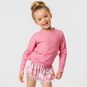 1-2yrs, 11-12yrs - Blush Long Sleeve Rash Top