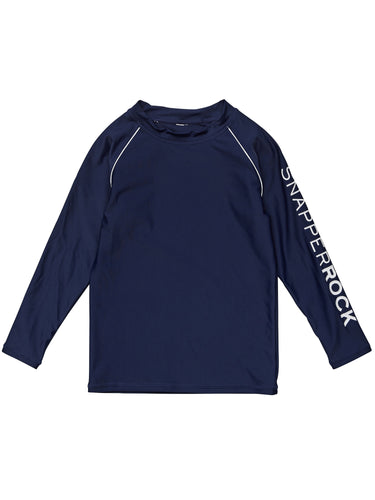 7-8yrs, 11-12yrs - Sustainable Long Sleeve Rash Top in Navy
