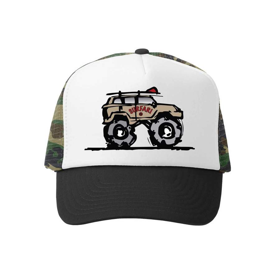 Surfari Camo / White Trucker Hat