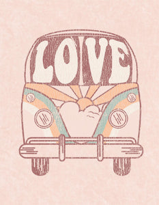 5yrs, 6yrs, 7yrs - Love Bus Crop Tee