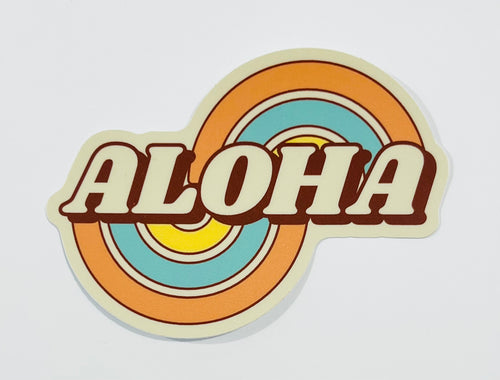Vintage Aloha Rainbow Sticker