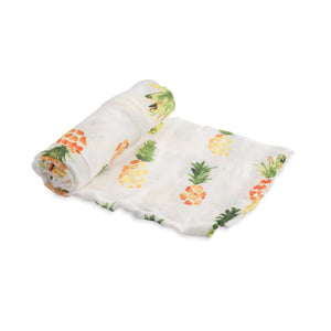 Deluxe 100% Bamboo Muslin Swaddle in Pineapple