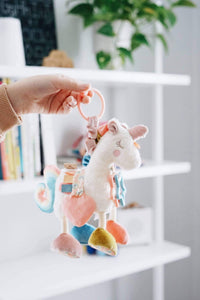 Link & Love Unicorn Activity Plush Silicone Teether Toy