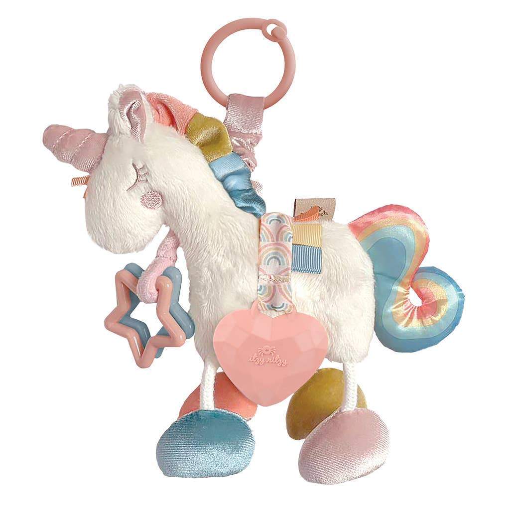 Link & Love Unicorn Activity Plush Silicone Teether Toy